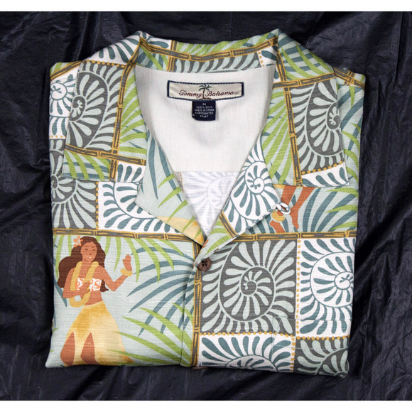 Tommy Bahama Short Sleeve Silk Shirt Size Medium - Picture 4 of 5